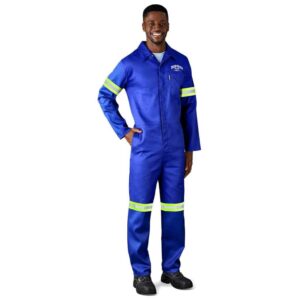 Alternative view of Safety Polycotton Boiler Suit - Reflective Arms & Legs - Yellow Tape