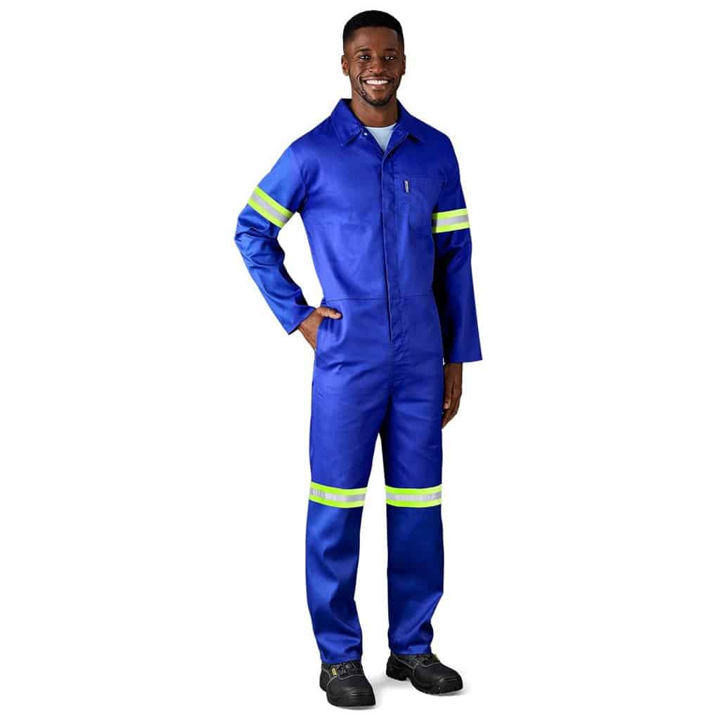 Safety Polycotton Boiler Suit - Reflective Arms & Legs - Yellow Tape - Image 6