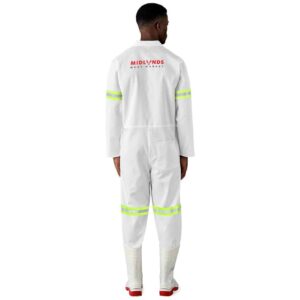 Safety Polycotton Boiler Suit – Reflective Arms & Legs – Yellow Tape