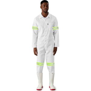 Safety Polycotton Boiler Suit – Reflective Arms & Legs – Yellow Tape