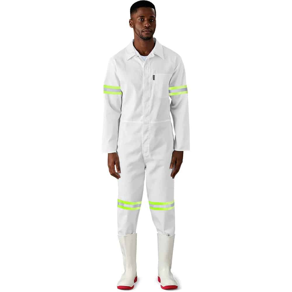 Safety Polycotton Boiler Suit – Reflective Arms & Legs – Yellow Tape