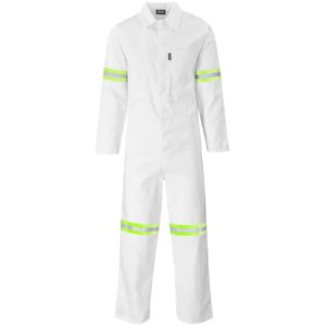 Safety Polycotton Boiler Suit – Reflective Arms & Legs – Yellow Tape