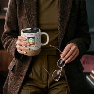 Serendipio Sienna Cork & Ceramic Sublimation Coffee Mug - 340ml - Image 9