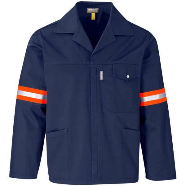Site Premium Polycotton Jacket – Reflective Arms & Back – Orange Tape — Site Premium Polycotton Jacket – Reflective Arms & Back – Orange Tape