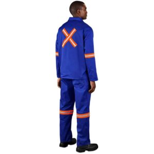 Alternative view of Site Premium Polycotton Jacket - Reflective Arms & Back - Orange Tape