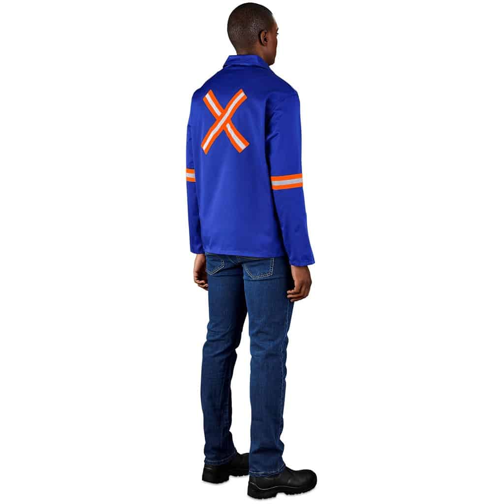 Site Premium Polycotton Jacket - Reflective Arms & Back - Orange Tape - Image 5