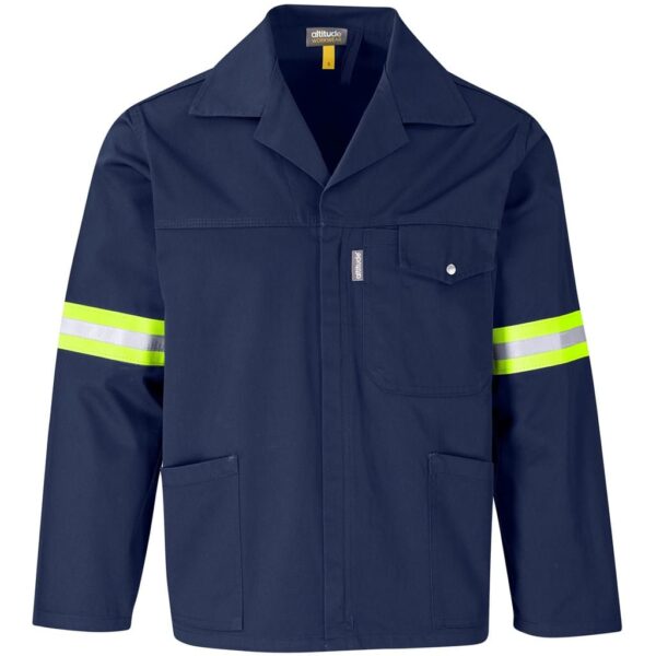 Site Premium Polycotton Jacket – Reflective Arms & Back – Yellow Tape — Site Premium Polycotton Jacket – Reflective Arms & Back – Yellow Tape