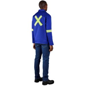 Alternative view of Site Premium Polycotton Jacket - Reflective Arms & Back - Yellow Tape