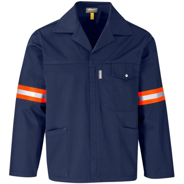 Site Premium Polycotton Jacket – Reflective Arms – Orange Tape — Site Premium Polycotton Jacket – Reflective Arms – Orange Tape