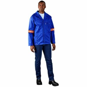 Alternative view of Site Premium Polycotton Jacket - Reflective Arms - Orange Tape