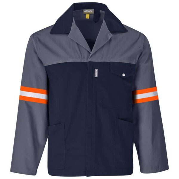 Site Premium Two-Tone Polycotton Jacket – Reflective Arms & Back – Orange Tape — Site Premium Two-Tone Polycotton Jacket – Reflective Arms & Back – Orange Tape