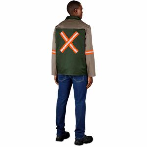 Alternative view of Site Premium Two-Tone Polycotton Jacket - Reflective Arms & Back - Orange Tape