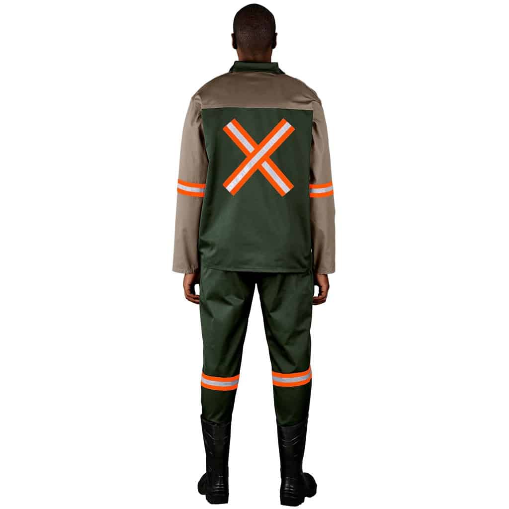 Site Premium Two-Tone Polycotton Jacket - Reflective Arms & Back - Orange Tape - Image 3