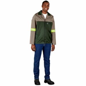 Site Premium Two-Tone Polycotton Jacket – Reflective Arms & Back – Yellow Tape
