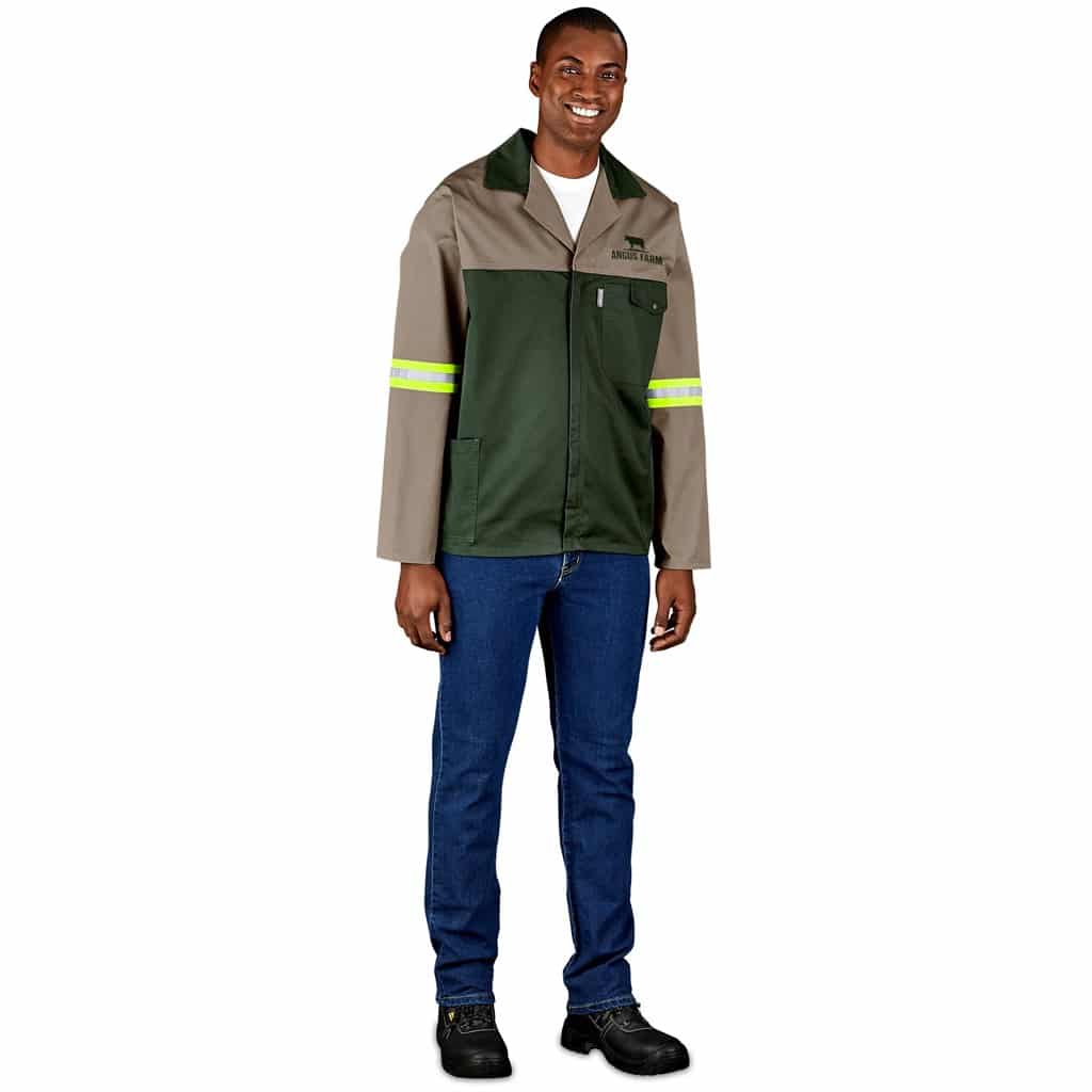 Site Premium Two-Tone Polycotton Jacket - Reflective Arms & Back - Yellow Tape - Image 6