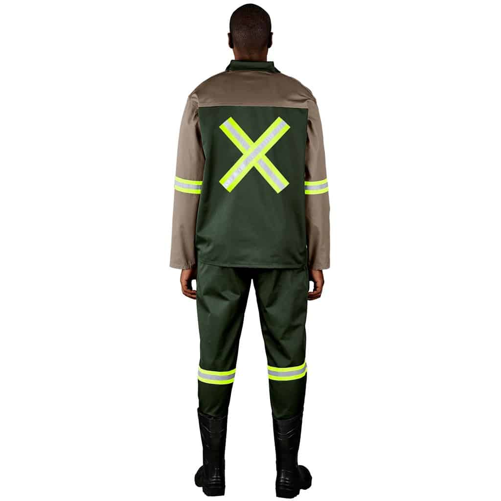 Site Premium Two-Tone Polycotton Jacket - Reflective Arms & Back - Yellow Tape - Image 7