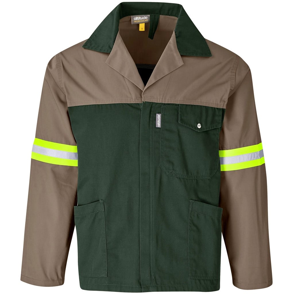 Site Premium Two-Tone Polycotton Jacket - Reflective Arms & Back - Yellow Tape - Image 12