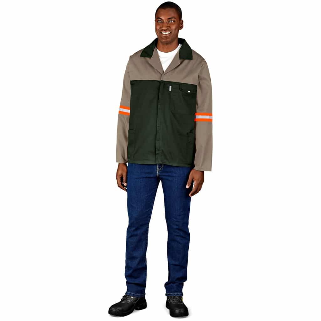 Site Premium Two-Tone Polycotton Jacket - Reflective Arms - Orange Tape - Image 7
