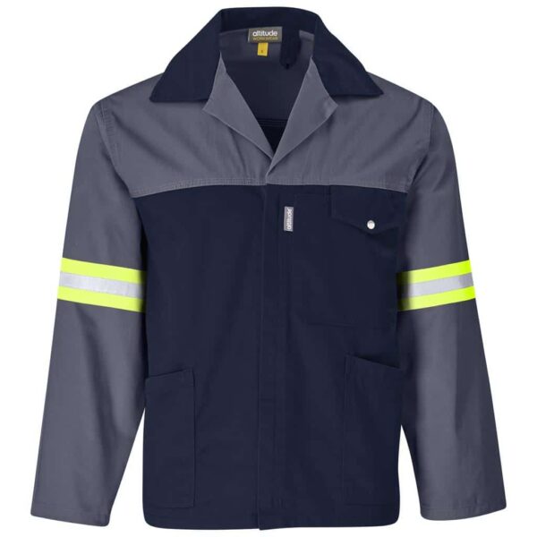 Site Premium Two-Tone Polycotton Jacket – Reflective Arms – Yellow Tape — Site Premium Two-Tone Polycotton Jacket – Reflective Arms – Yellow Tape