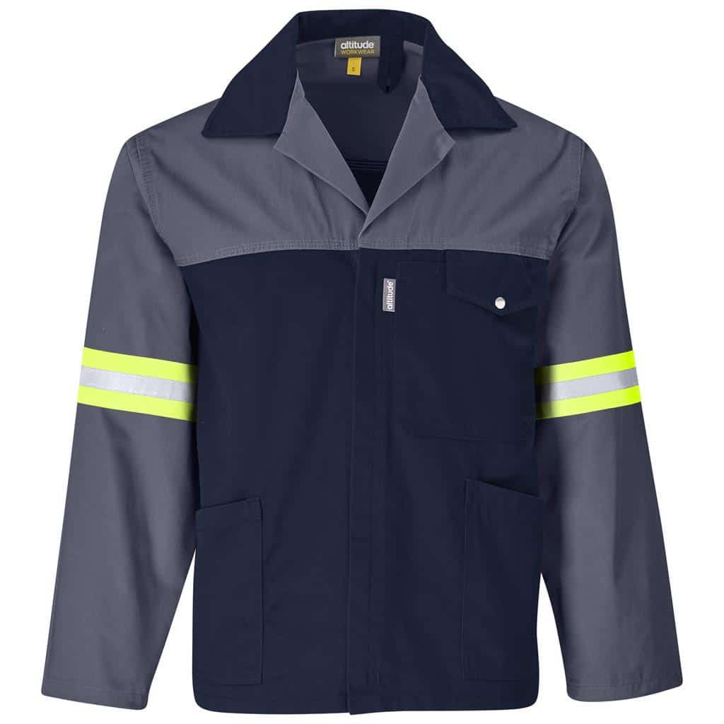 Site Premium Two-Tone Polycotton Jacket - Reflective Arms - Yellow Tape