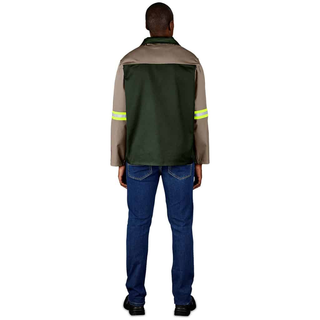 Site Premium Two-Tone Polycotton Jacket - Reflective Arms - Yellow Tape - Image 4