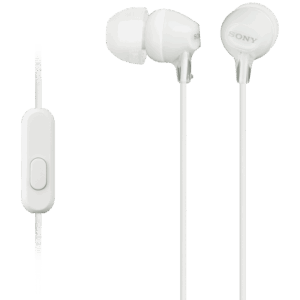 Sony MDR-EX15AP (White) InEar Earphone with Mic for iPhone - Android - Blackberry
