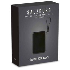 Swiss Cougar Salzburg Fast Charge 65W PD & QC Power Bank 15,000mAh