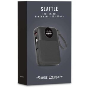 Swiss Cougar Seattle Fast Charge 22.5W Power Bank – 20,000mAh