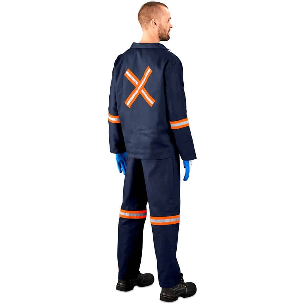 Technician 100% Cotton Conti Suit - Reflective Arms, Legs & Back - Orange Tape - Image 6