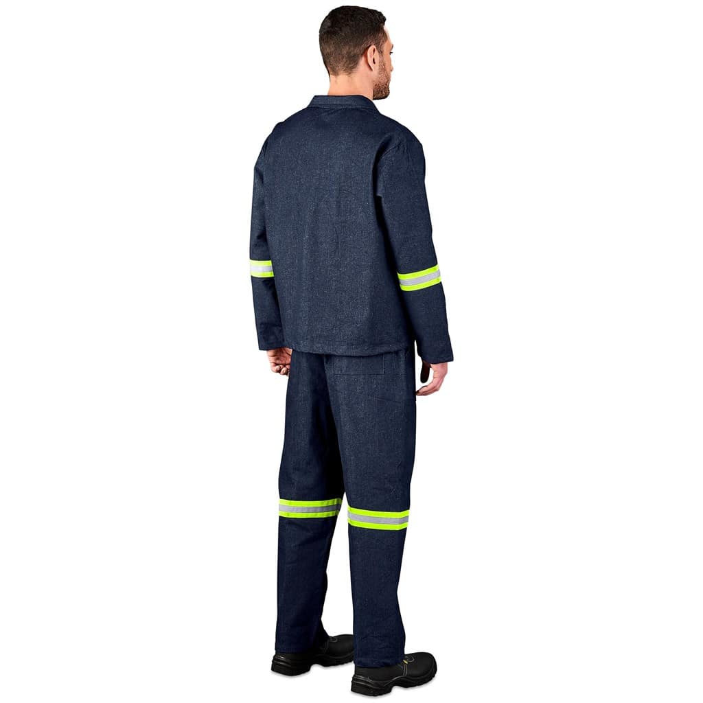 Vintage 100% Cotton Denim Conti Suit - Reflective Arms & Legs - Yellow Tape - Image 6