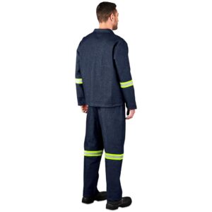 Vintage 100% Cotton Denim Conti Suit – Reflective Arms & Legs – Yellow Tape