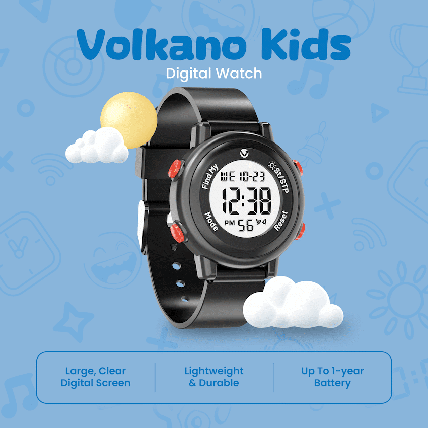Volkano Kids Digital Watch with Apple Find My - 3ATM Waterproof (Anti-Lost) - Image 4