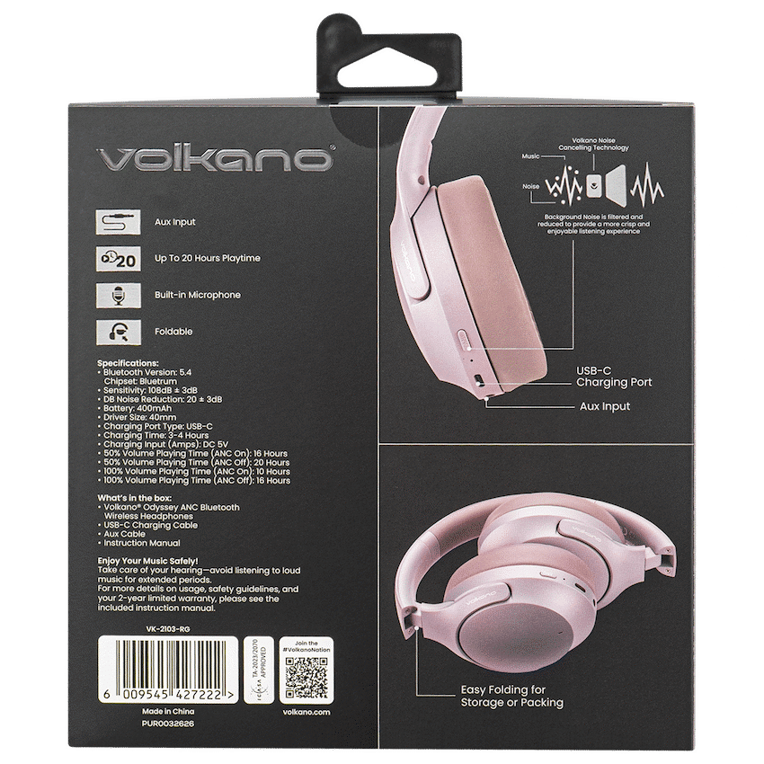 Volkano Odyssey ANC Bluetooth Wireless Headphone - Image 9