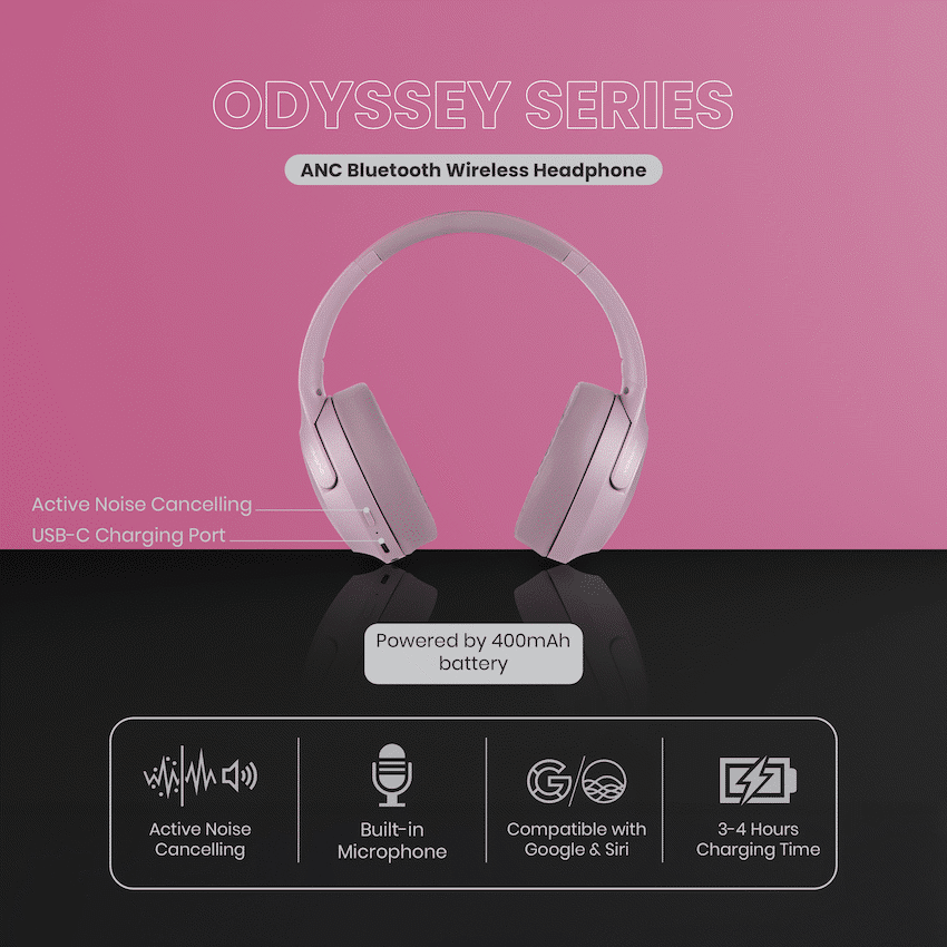 Volkano Odyssey ANC Bluetooth Wireless Headphone - Image 15