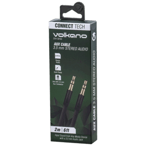 Volkano Slim Series Aux Cable 2m - Black - Image 4