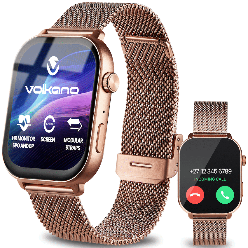Volkano Trinity Series Smartwatch with Metal Mesh Strap - Image 2