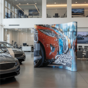 Banner Wall Curve With Wings – Single Sided Print Complete Unit (3 X 2,25M) — Banner Wall Curve With Wings – Single Sided Print Complete Unit (3 X 2,25M)