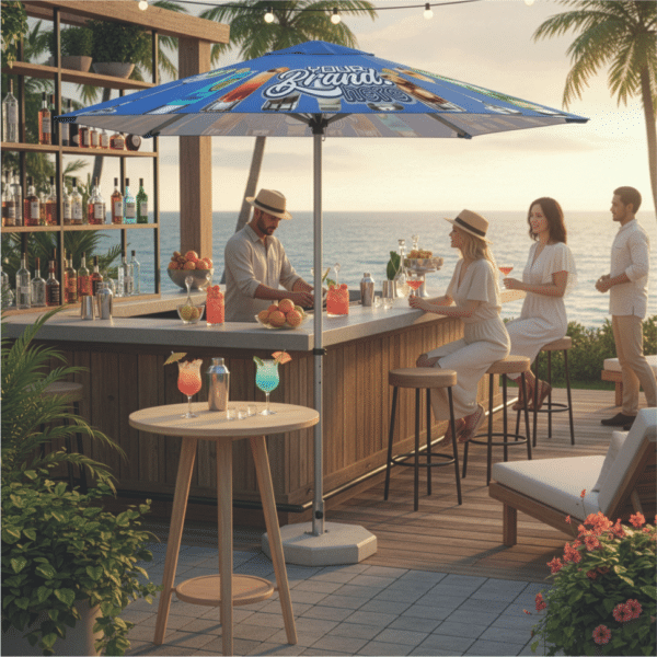 Umbrella 2m Sliding Hex Pole with Square 4 Panel Canopy — Umbrella 2m Sliding Hex Pole with Square 4 Panel Canopy