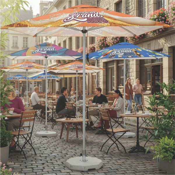 Umbrella 2m Single Round Pole with Square 4 Panel Canopy — Umbrella 2m Single Round Pole with Square 4 Panel Canopy
