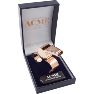 Acme 477/59.5 Thunderer Rose Gold Finger Grip Whistle — Acme 477/59.5 Thunderer Rose Gold Finger Grip Whistle