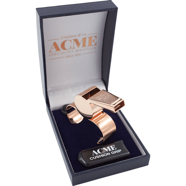 Acme 477/59.5 Thunderer Rose Gold Finger Grip Whistle — Acme 477/59.5 Thunderer Rose Gold Finger Grip Whistle