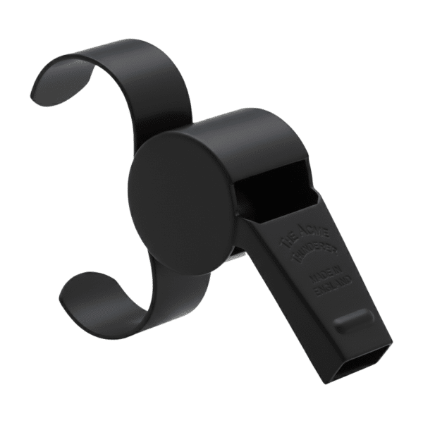Acme 477/59.5 Thunderer Matt Black Finger Grip Whistle — Acme 477/59.5 Thunderer Matt Black Finger Grip Whistle