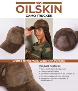 Oilskin Camo Trucker Cap - Image 4