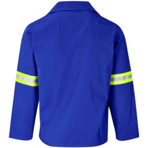 Site Premium Polycotton Jacket - Reflective Arms - Yellow Tape - Royal Blue - Image 2