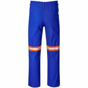 Artisan Premium 100% Cotton Pants - Reflective Legs - Orange Tape - Royal Blue - Image 2