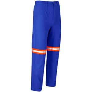 Artisan Premium 100% Cotton Pants - Reflective Legs - Orange Tape - Royal Blue - Image 3