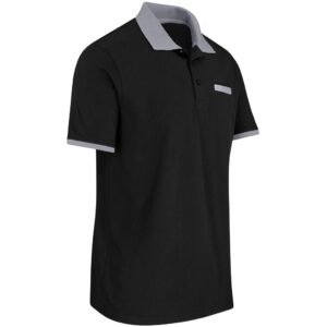 Mens Caliber Golf Shirt - Black Grey - Image 3