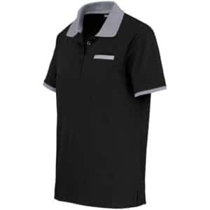 Ladies Caliber Golf Shirt - Black Grey - Image 2