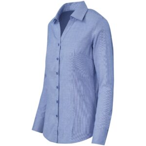 Ladies Long Sleeve Northampton Shirt - Royal Blue - Image 3