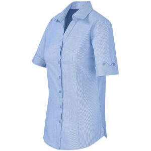 Ladies Short Sleeve Northampton Shirt - Sky Blue - Image 2